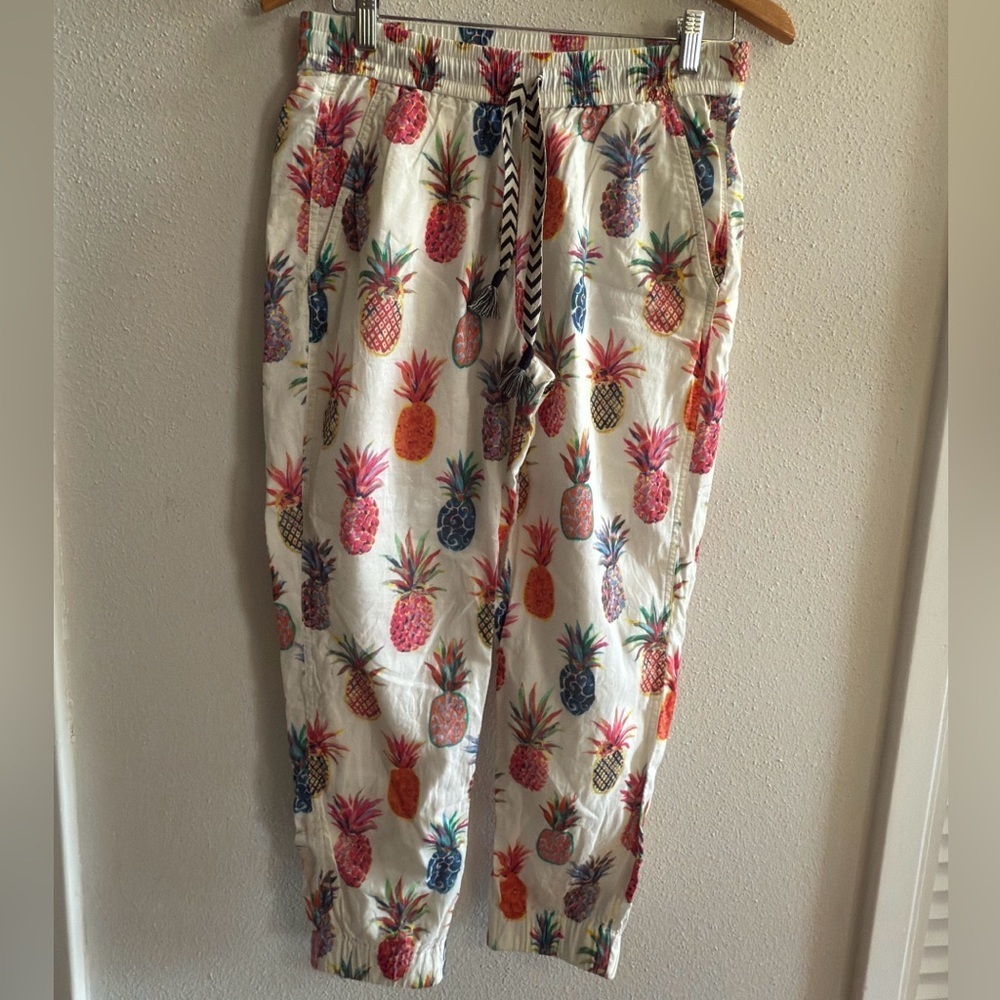 J. Crew Ratti Pineapple Seaside Multi Color Joggers Jogger Pants 2